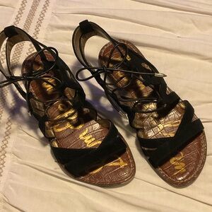Sam Edelman Black and Brown Strappy Sandals